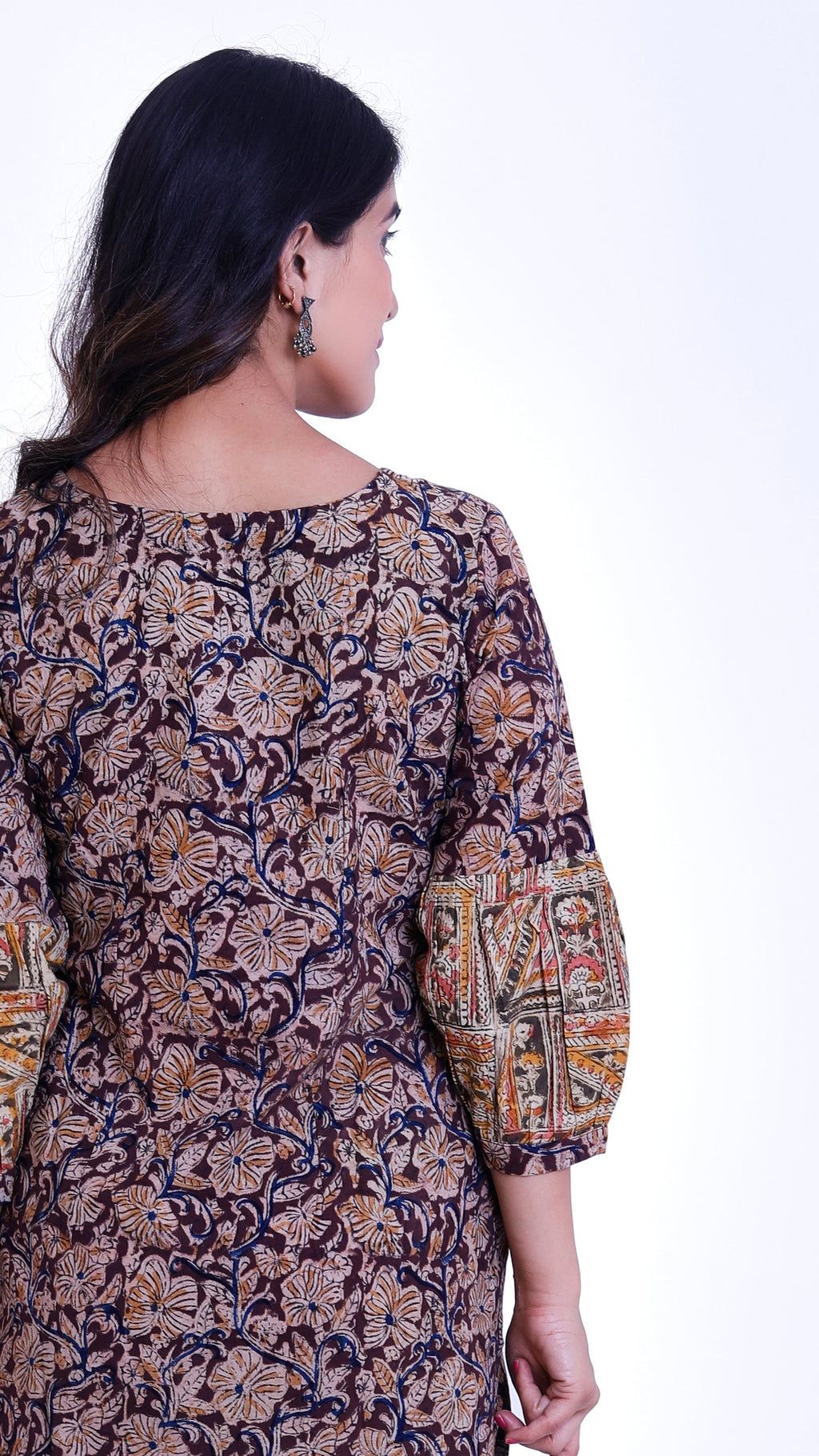Kalamkari Kurti with 3/4 sleeves