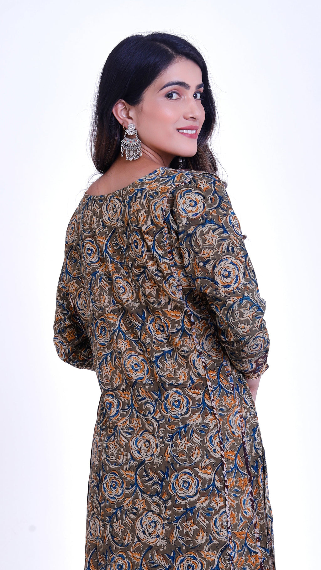 Kalamkari Kurti with 3/4 sleeves