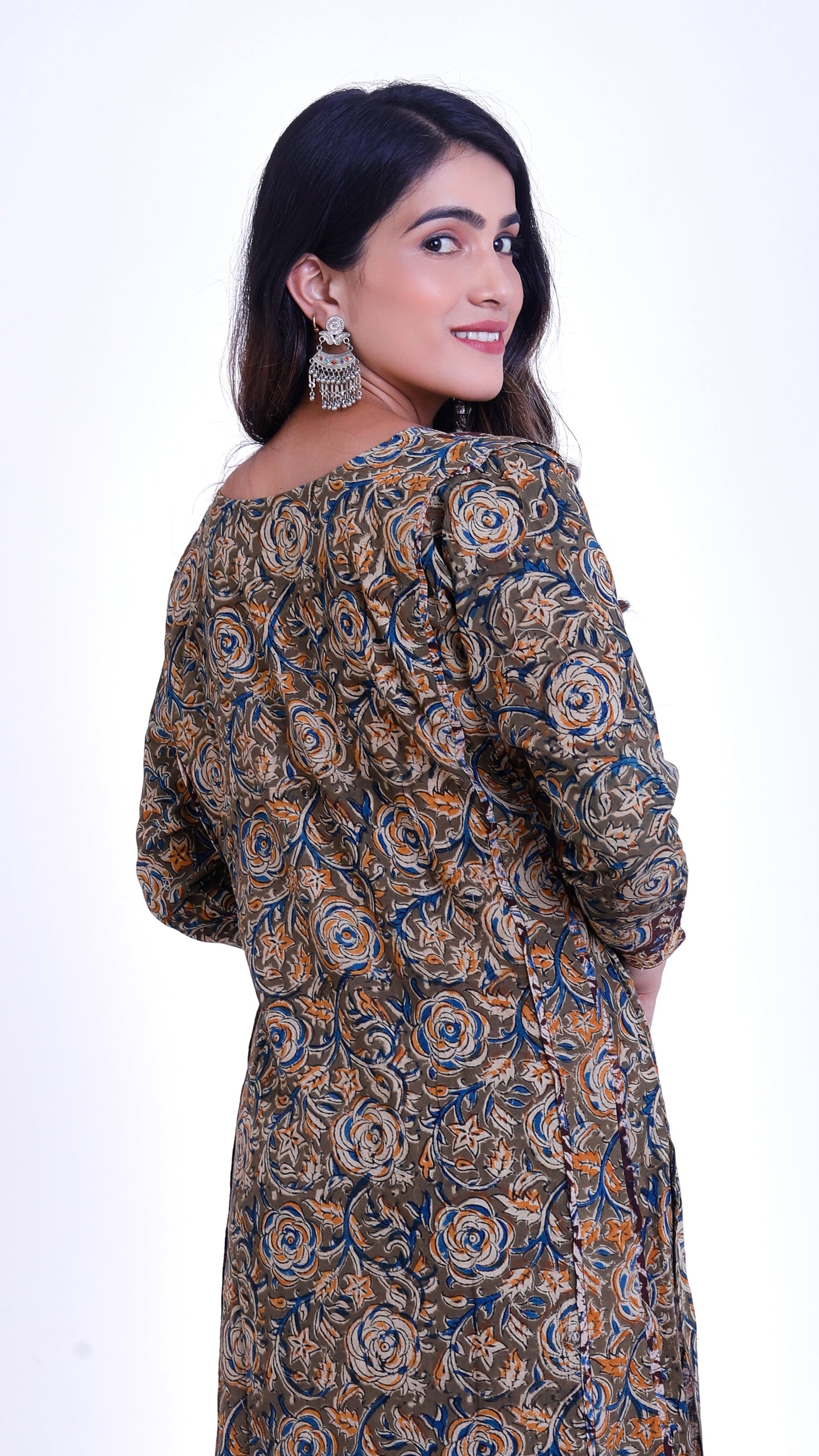Kalamkari Kurti with 3/4 sleeves