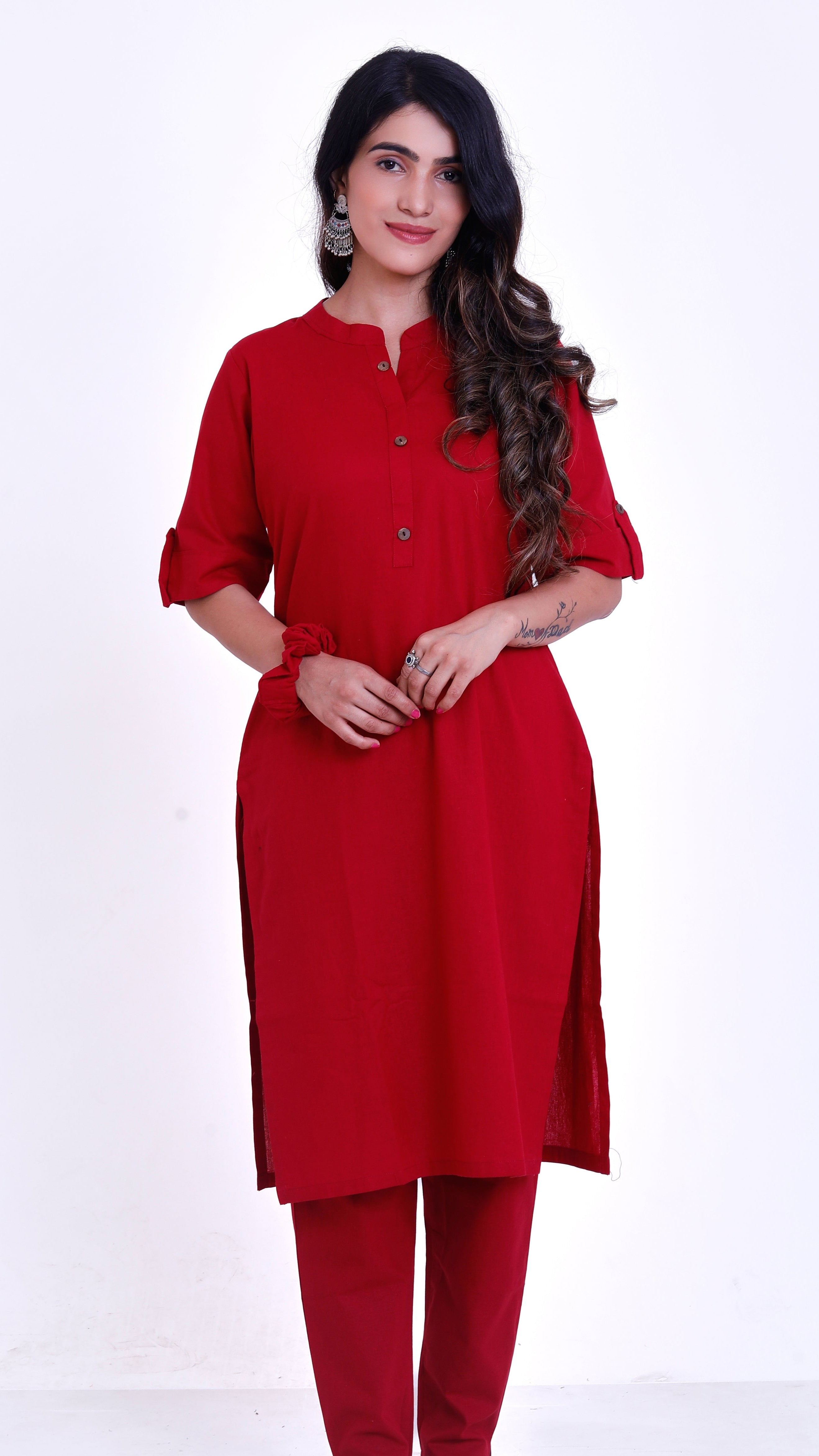 Red Kurta pant set (office wear)