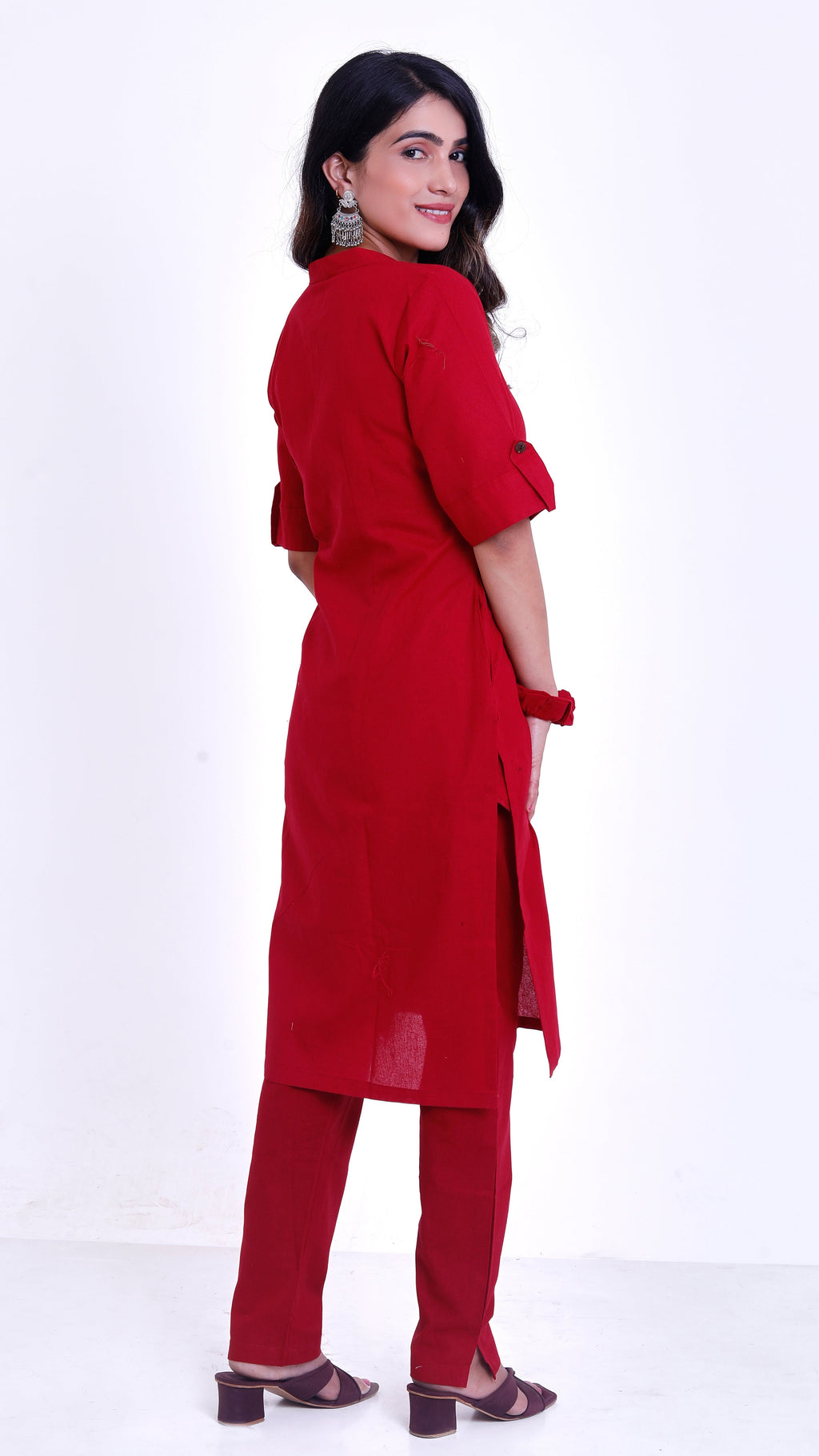 Red Kurta pant set (office wear)