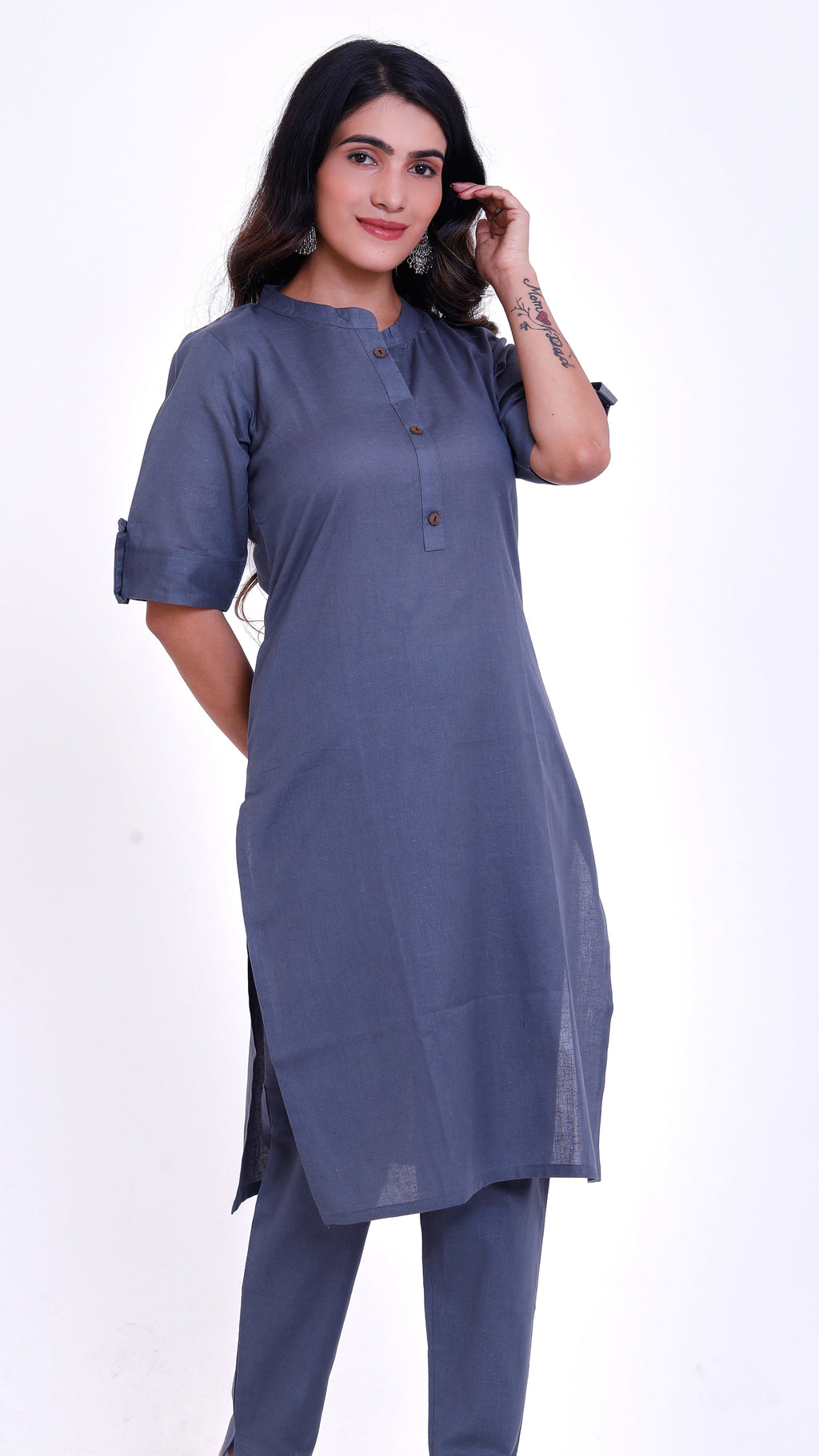 Grey Kurta pant set (office wear)