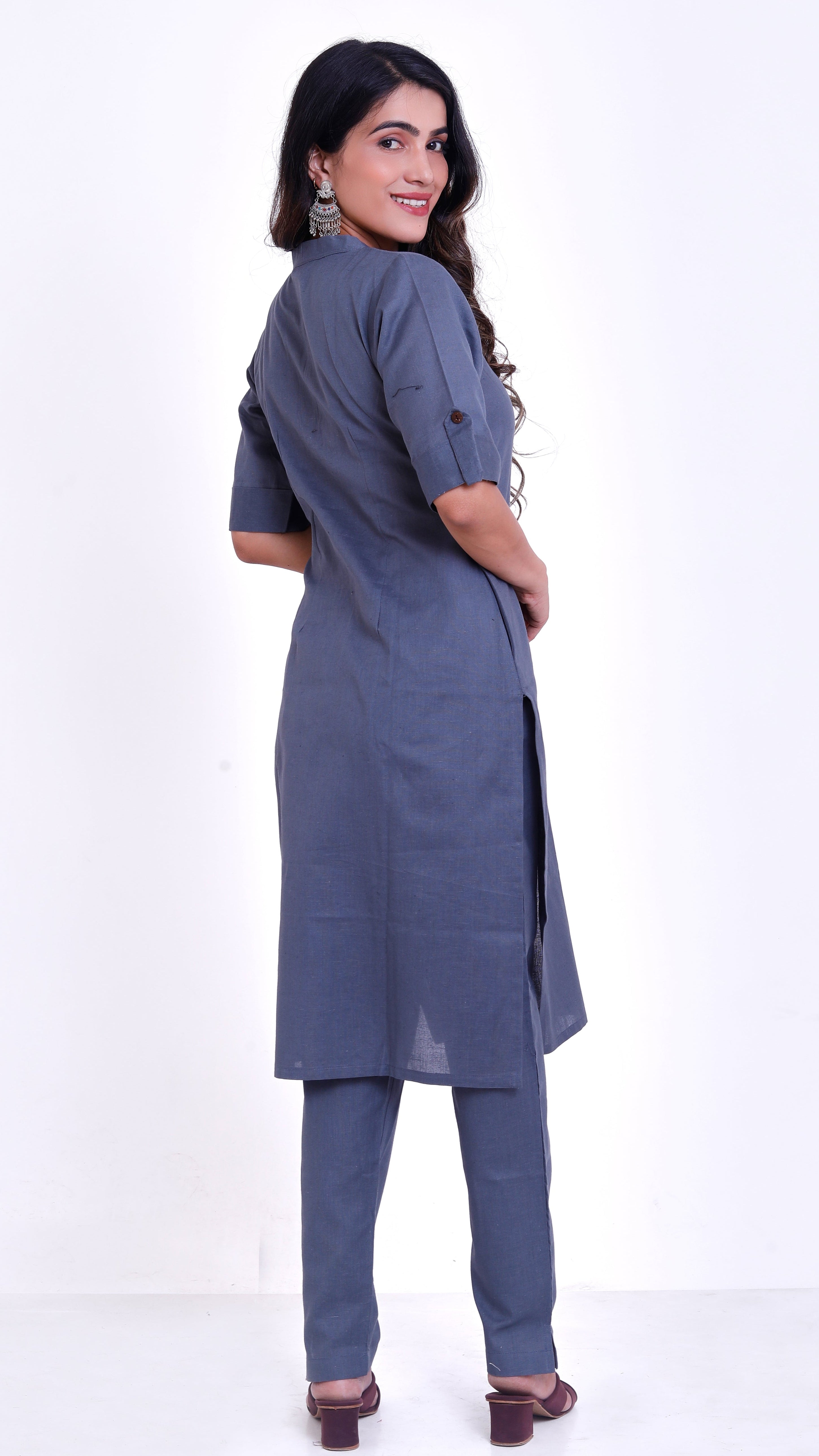 Grey Kurta pant set (office wear)
