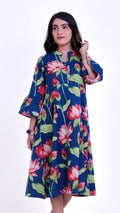 Blue floral print one piece