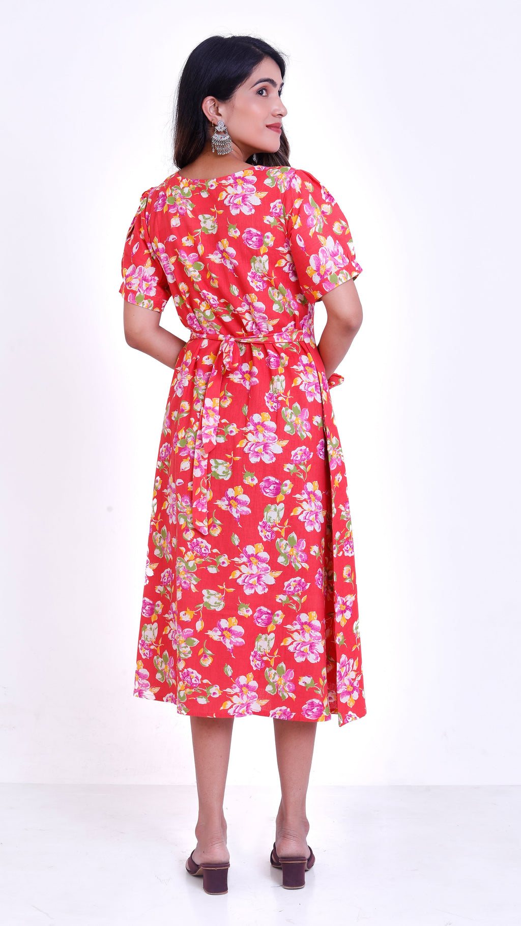 Red cotton flex one piece