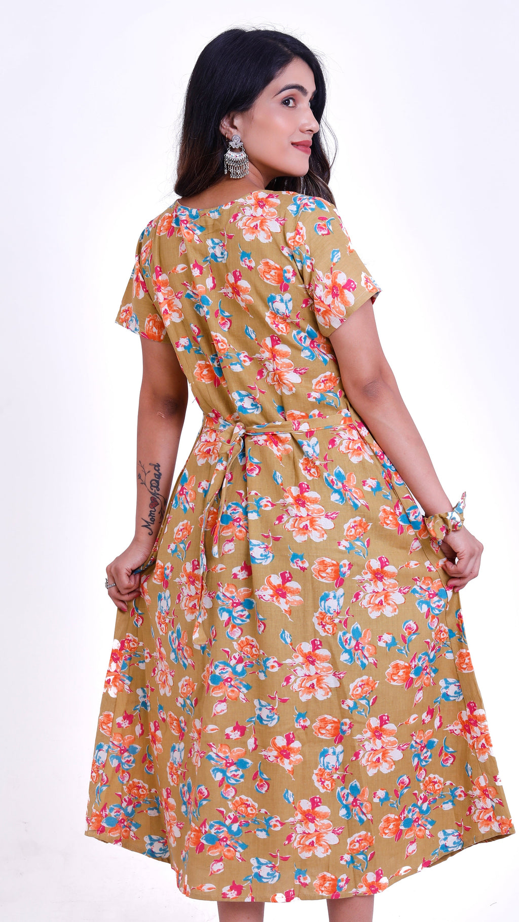 Floral one piece with sleeves