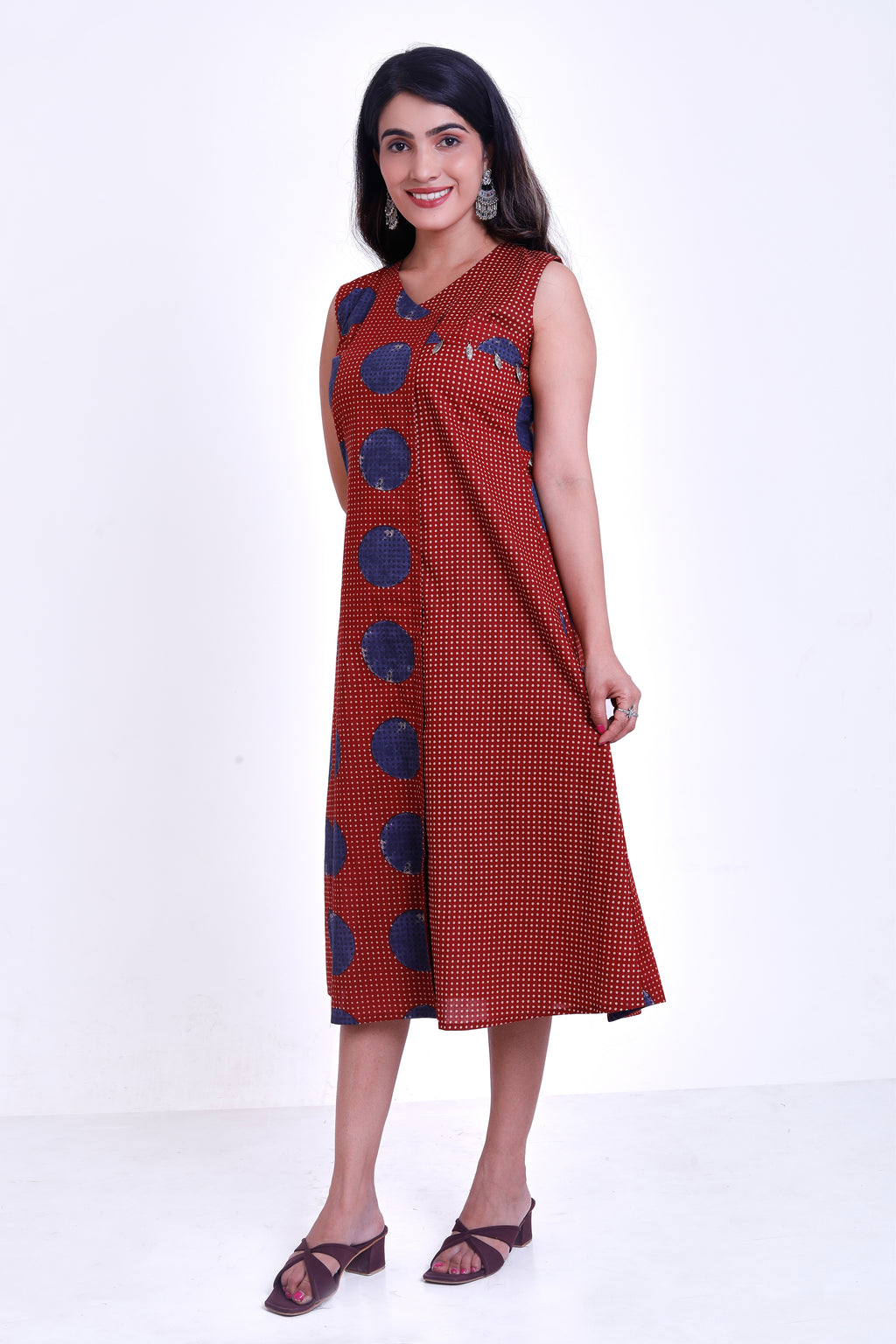 red cotton cambric one piece
